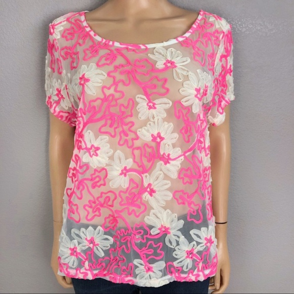 Anthropologie Meadow Rue Flower crop top XS